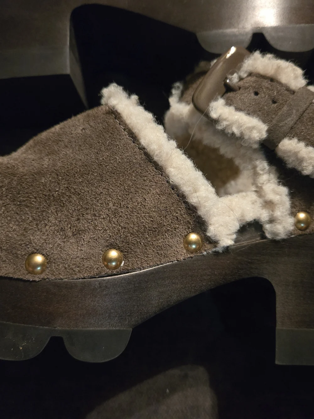 Tory Burch Shearling Lug Sole Clog (70mm) Size 9 NEW